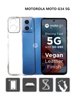 COVER CUSTODIA TRASPARENTE TPU SILICONE per MOTOROLA MOTO G34 5G - Foto 1 di 1
