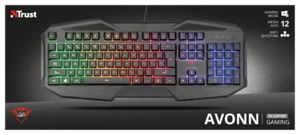 TECLADO PARA JUEGOS AVON TRUST 22514 GXT 830-RW 12 TECLAS MULTIMEDIA ILUMINACIÓN ONDA - Imagen 1 de 5