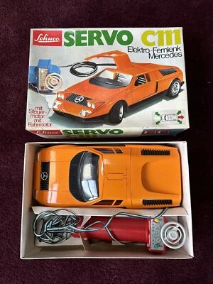 Batería vintage SCHUCO #351 214 Mercedes C111 escala 1:16 op. Coche de juguete RC Foto 1 de 4