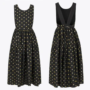Stine Goya Midi Dress Medium Black Yellow Tulula Embroidered Jasmine Floral - Picture 1 of 14