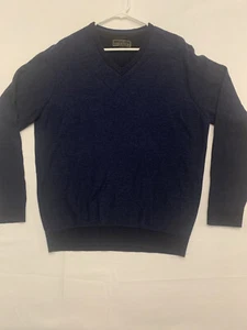 JOS A BANK Reserve Men's XL Long Sleeve Sweater Wool Blend Italian Navy Blue - Picture 1 of 12