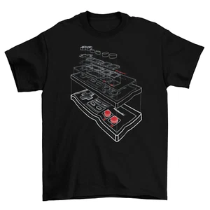 NES Controller Schematics T-Shirt Unisex Adult Funny Sizes Nintendo Old School  - Picture 1 of 4