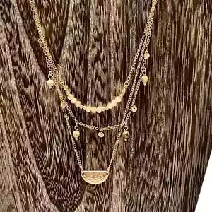 Semi Precious Gold Layered Necklace - Picture 1 of 4