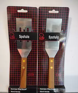 2-8" Spatula Chef Craft Stainless Steel Blade slotted & solid with Wooden Handle - Picture 1 of 10