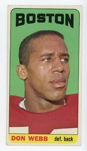 DON WEBB 1965 TOPPS TALL BOY #21 SP EXMT BOSTON PATRIOTS NEW ENGLAND 1 - Picture 1 of 2