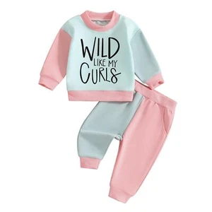 Toddler Baby Girl Clothes 1T 2T 3T 4T 5T Fall Winter Outfits Contrast Color L... - Picture 1 of 8