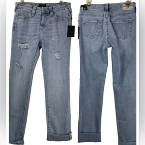 NEW TRUE RELIGION Billie Mid Rise Straight Leg Jean Sz 28 - Picture 1 of 12