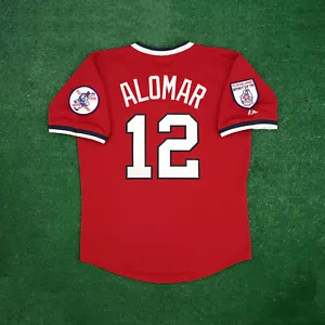 Roberto Alomar 1976 Cleveland Indians Cooperstown Herren rotes Trikot mit Aufnäher - Bild 1 von 8