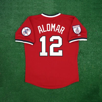 Camiseta roja para hombre Roberto Alomar 1976 Cleveland Indians Cooperstown con parche Foto 1 de 4