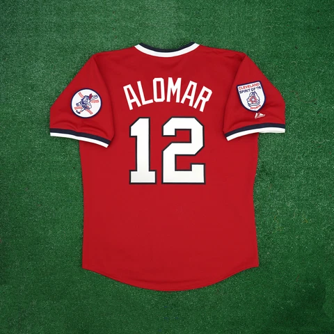 Roberto Alomar 1976 Cleveland Indians Cooperstown Men's Red Jersey w/ Patch Cover