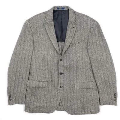 Polo Ralph Lauren Linen Silk Sport Coat 44 Tweed Blazer Jacket Herringbone Italy - Image 1 of 4