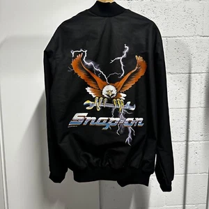 Vintage Snap-On Tools Bald Eagle Lightning Bomber Jacket Black XL Snap On - Picture 1 of 6