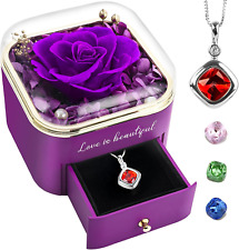 Mother Gifts Ideas for International Mother Day, Preserved Forever Rose Necklace