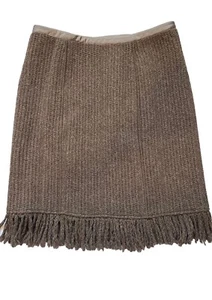 Vintage | Cesare Fabbri | Italian Wool Fringe Skirt | US6 | NWT | - Picture 1 of 5
