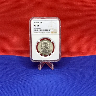 1954-S 50C MS64 NGC Franklin Half Dollar With Some Light Toning - Image 1 of 4