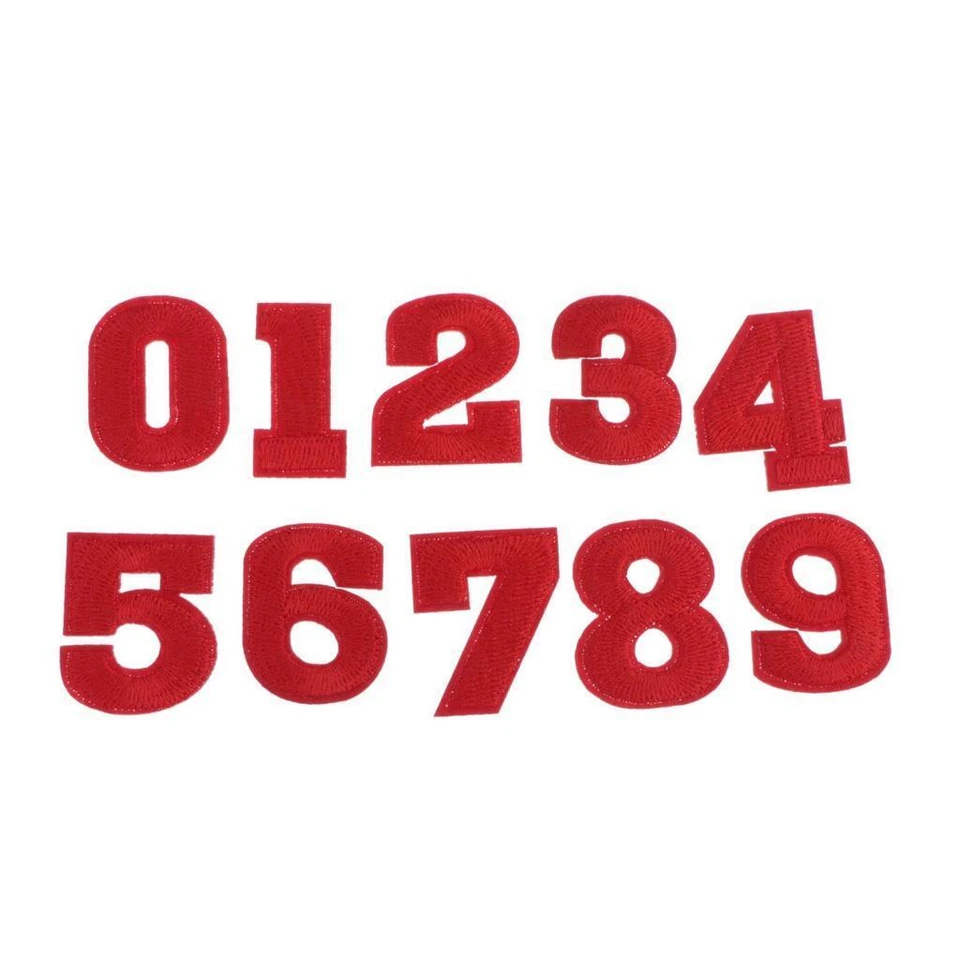 10 Stück DIY Zahlenaufnäher 0–9, Stickmuster Mix / Aufnäher für Kleidung, - Bild 1 von 1