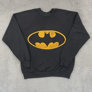 Vintage Batman Sweatshirt Adult Medium Black Long Sleeve 80s DC Comics Movie USA - Picture 1 of 8