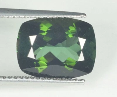 4.53  ct LUSTROUS SATURATED DEEP  GREEN  NATURAL TOURMALINE Cushion GEMS C VDO - Image 1 of 2