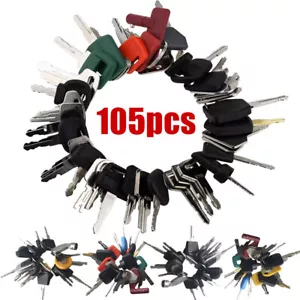 105 Heavy Construction Equipment Ignition Key Set for Case JD Komatsu JCB Kubota - Picture 1 of 14