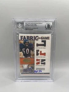 Mike Singletary 2003 Leaf Certified Game Worn Jersey #1/1 Beckett Grade 10 Auto - Picture 1 of 2