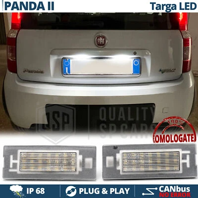 2 Placchette Luci TARGA LED PER Fiat PANDA 2 169 CANbus Luce Bianco Ghiacc 6500K - Immagine 1 di 4