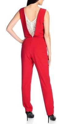 NUEVO - Mono Marc Bouwer tejido elástico sin mangas de encaje trasero - Talla M Foto 1 de 2