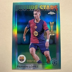 2025 Topps Chrome UEFA Fermin Lopez Future Stars Inserto Rifrattore Teal /199 #162 - Foto 1 di 2