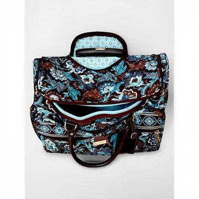 Vera Bradley Java Blue Paisley Rolling Suitcase Travel Luggage - Image 1 of 4