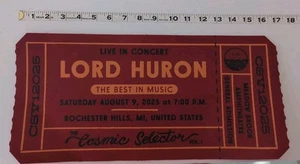 Lord Huron 2025 Felt Konzert Ticket Souvenir Meadowbrook Rochester Hills MI - Bild 1 von 8