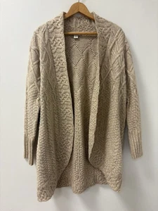 Women's EMERALD DESIGN Cable Knit Open Fisherman Cardigan Sweater Size XL - Picture 1 of 22