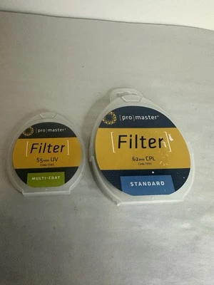 Pro Master Filters - Multi-Coat 55mm UV Code 5585 & Standard 62mm CPL Code 7209 - Image 1 of 4