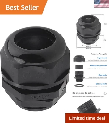 NPT 1-1/2" Waterproof Cable Gland - High Temperature Resistant Strain Relief - Image 1 of 4
