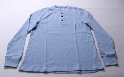Camisa Henley Jockey Para Hombre Básica L/S Tejido Gofre JL3 Azul Claro Grande Nueva Con Etiquetas Foto 1 de 3