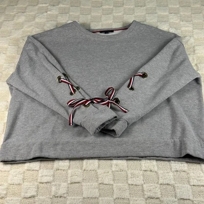 Tommy Hilfiger 灰色系带袖圆领运动衫 L 码 — 第 1/4 张图片