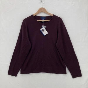 Charter Club Pullover Damen XL lila italienische Merinowolle Rundhals Pullover Strick - Bild 1 von 15