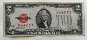 1928 F $2 Legal Tender Red Seal D 54019787 A - Picture 1 of 2
