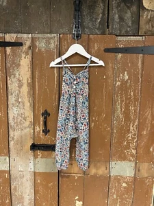 Shein Jumpsuit Baby Girls Size 12-18 Months Blue Mix Floral Pattern Sleeveless - Picture 1 of 14