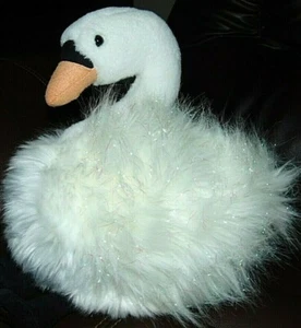 12" Aurora plush White Swan with sparkle - Picture 1 of 3