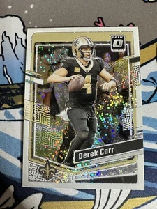 Derek Carr 2023 Panini Donruss Optic White Sparkle Prizm SSP #134 Saints - Picture 1 of 2