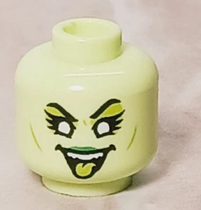 Neu LEGO Ghost Girl Kopf Ghostly grün gelb Haut limette Lidschatten Zunge Alien - Bild 1 von 1