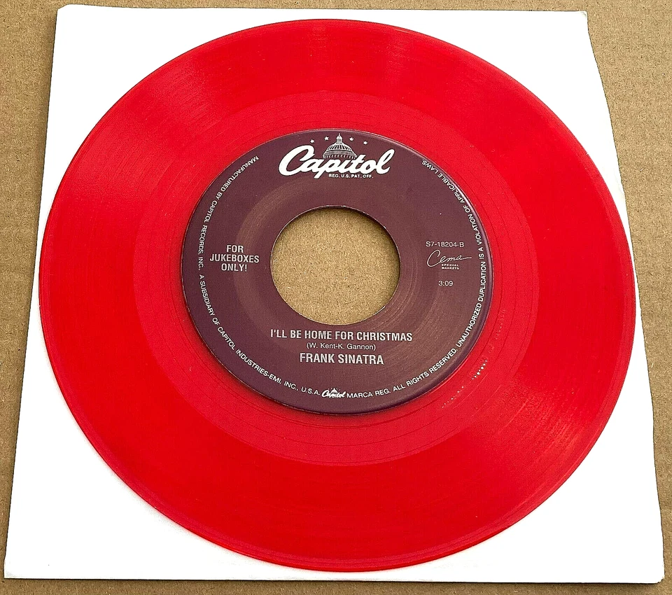 Frank Sinatra: I'll Be Home for Christmas/Jingle Bells 45 Capitol/US red vinyl - Image 1 of 1