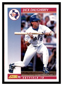 1992 Score #622 JACK DAUGHERTY Texas Rangers