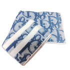 Christian Dior Trotter Blue Beach Towel blue logo 56×96cm