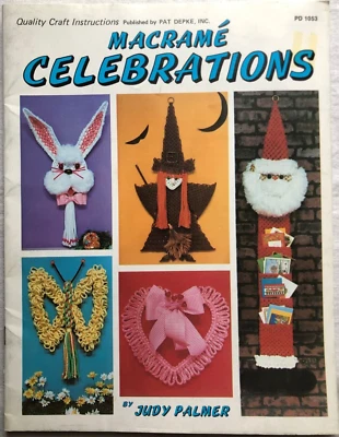 1978 Vtg Macrame Celebrations Holiday Quality Craft Instructions Book Pat Depke - Image 1 of 4
