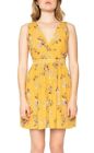 Willow & Clay Floral Print Fit & Flare Dress Women's Sz. Small (Saffron) 151040