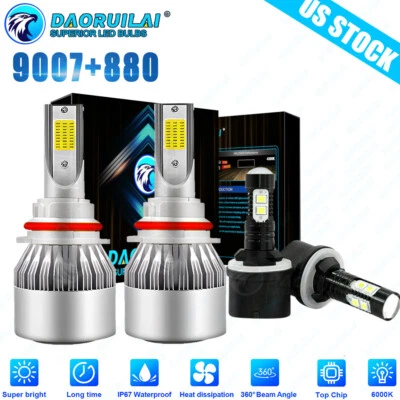 Faro LED alto/bajo para Dodge RAM 1500 2500 3500 1994-2001 + faros antiniebla bombillas Foto 1 de 4