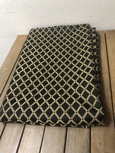 Chenille fabric Black/Gold Diamond Upholstery Sofa Home Decor Fabric 60"X5yds - Picture 1 of 7