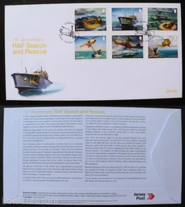 Jersey Stamps "RAF Search & Rescue" First Day Cover 6 Value Set 2016 - Picture 1 of 3