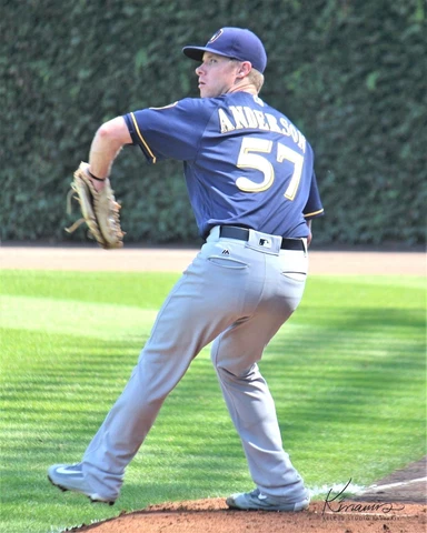 Chase Anderson Milwaukee Brewers Game Orig PhotoArt Pic Var Sizes & Options Cover
