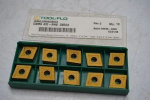 10 Stück TOOL-FLO CNMG 432-RNS CNMG 120408-RNS Grade GB503 Hartmetalleinsätze - Bild 1 von 1